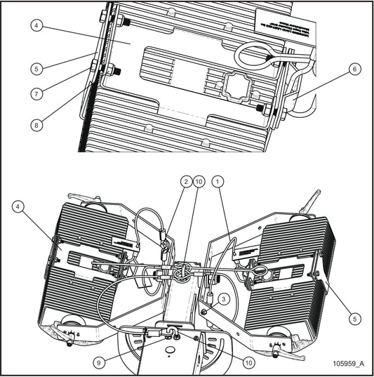 LD Series Maxi-Lite II 4-Speaker LED Light SFR Safety Lanyards Assembly Parts By Allmand