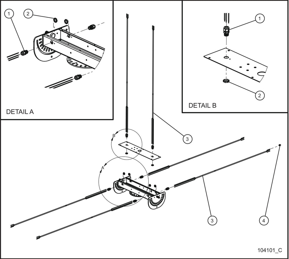 LD Series Maxi-Lite II 6-SHO Light Solid Wired Lamp Connector Assembly Parts By Allmand