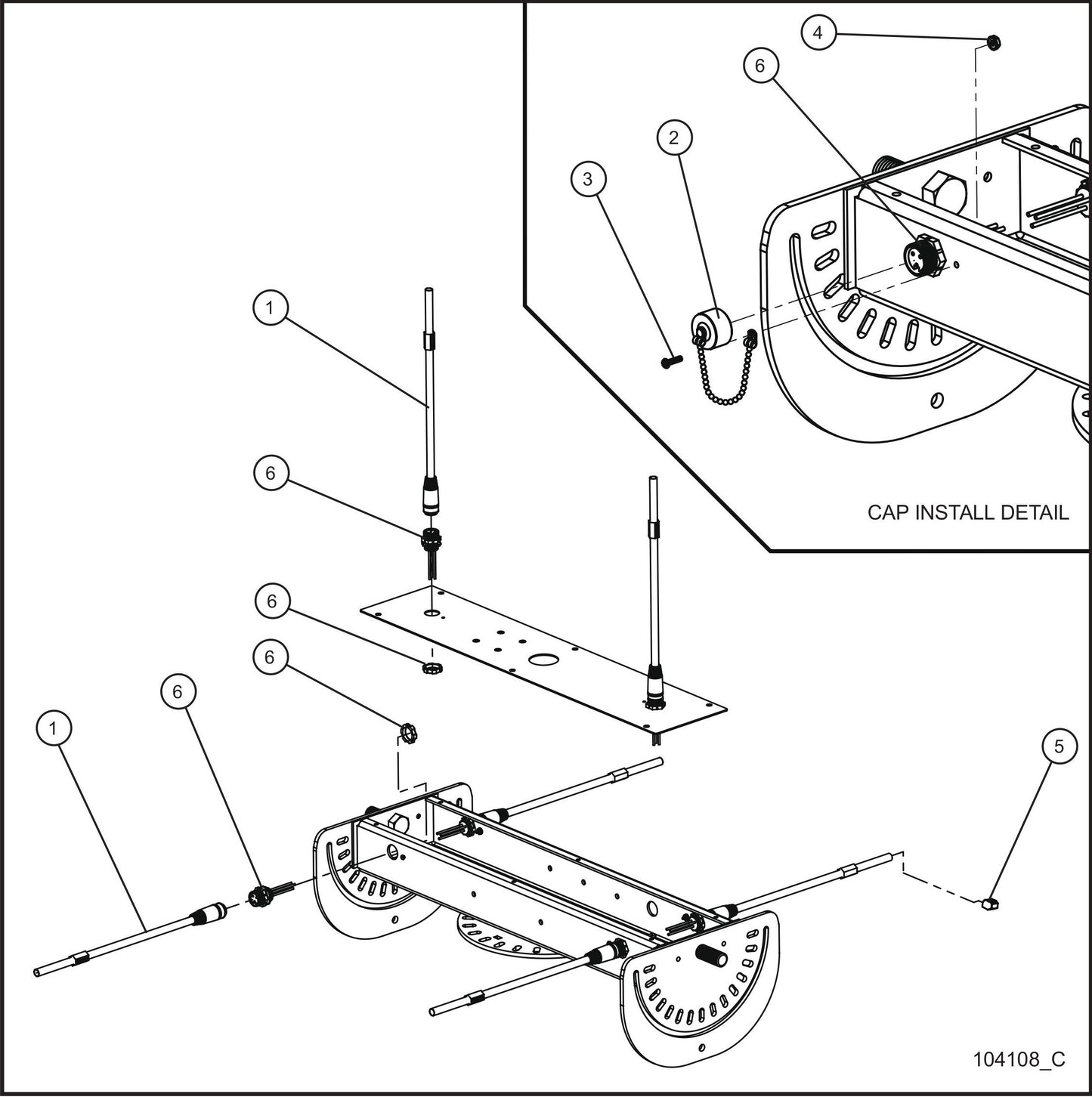 V-Series Maxi-Lite II 6-SHO Light Quick Disconnect Lamp Connector Assembly Parts By Allmand