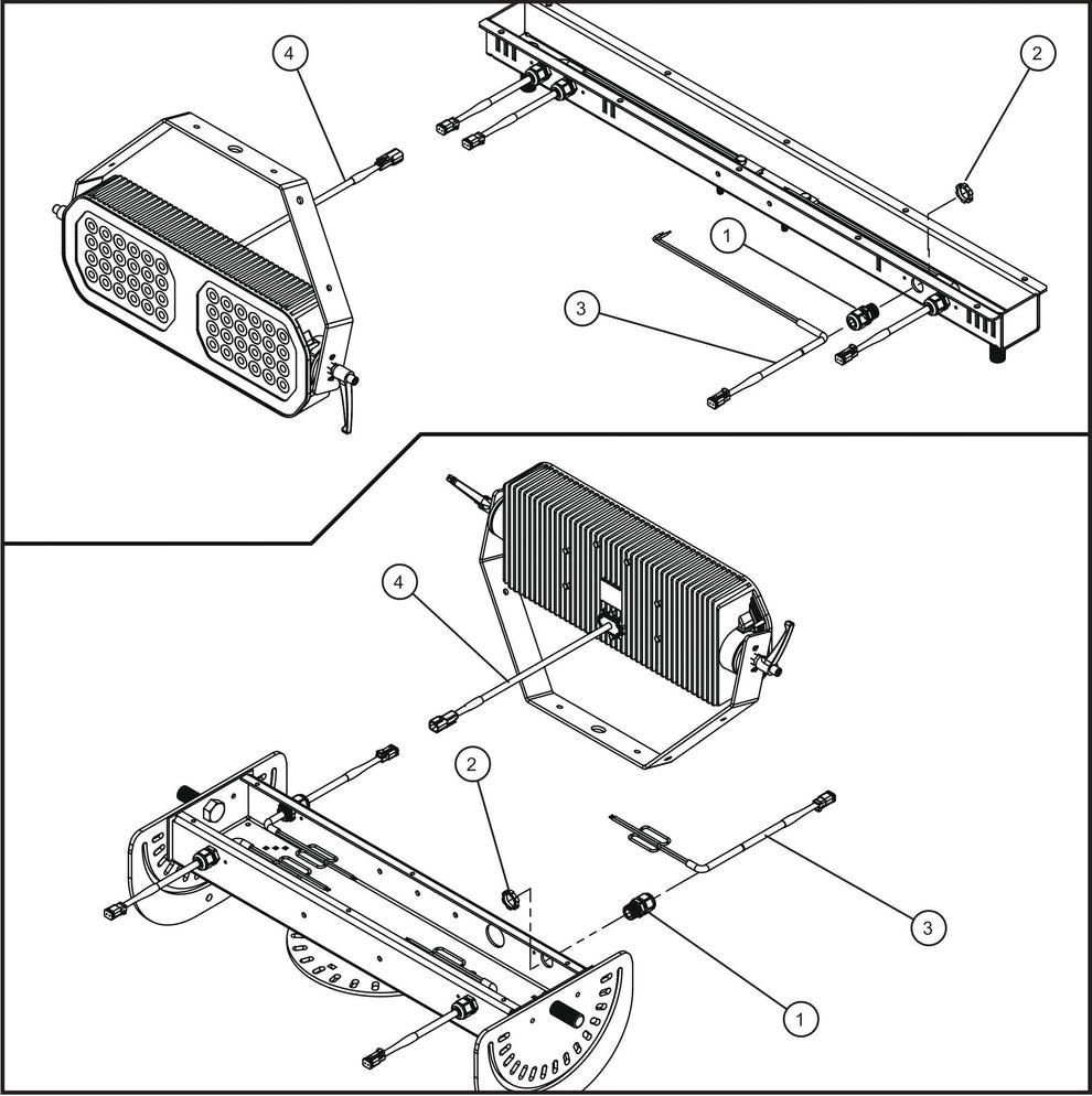LD Series Maxi-Lite II 4-LED Light Quick Disconnect Lamp Connector Assembly Parts By Allmand