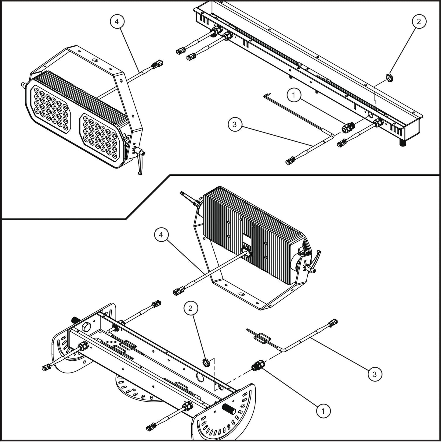 V-Series Maxi-Lite II 4-LED Light Quick Disconnect Lamp Connector Assembly Parts By Allmand