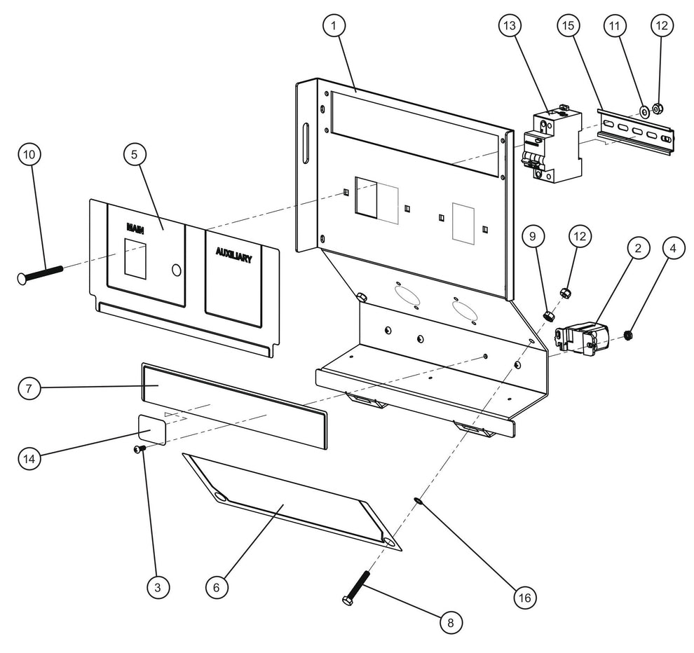 LD Series Maxi-Lite II Outlet Panel 8kW 60Hz NZL/AS3000 Assembly Parts By Allmand