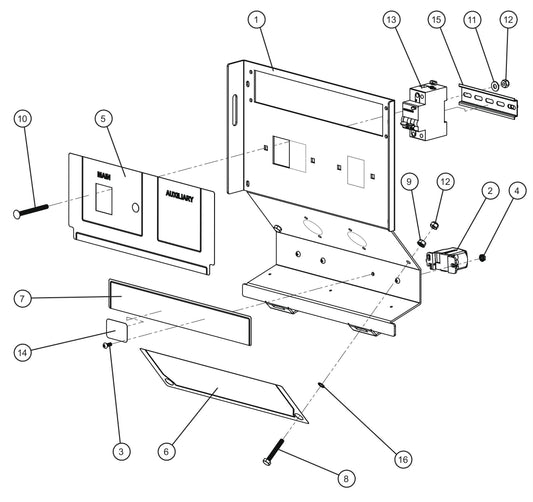 V-Series Maxi-Lite II Outlet Panel 8kW 60Hz NZL/AS3000 Assembly Parts By Allmand