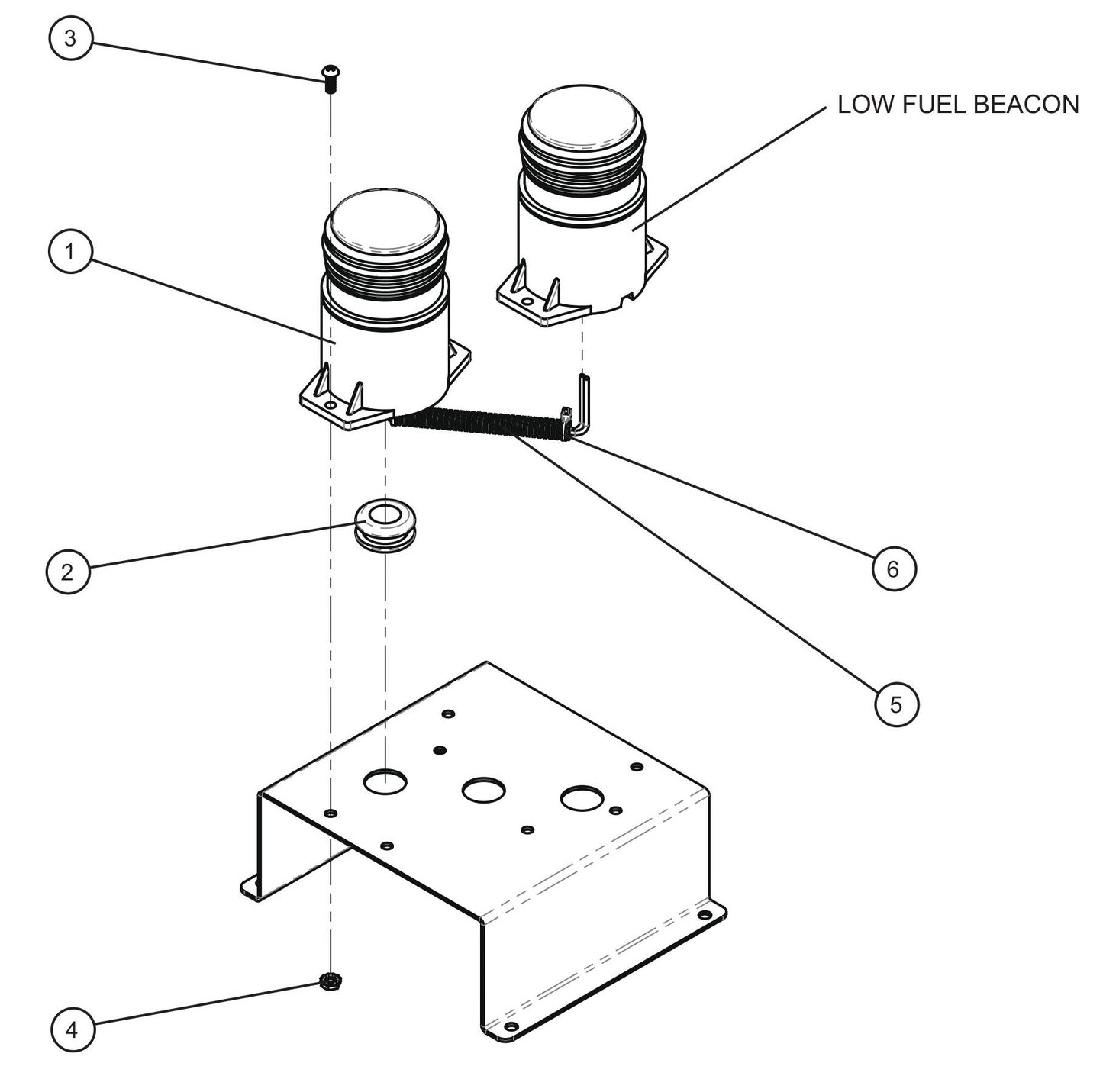 LD Series Maxi-Lite II Run Beacon Assembly Parts By Allmand