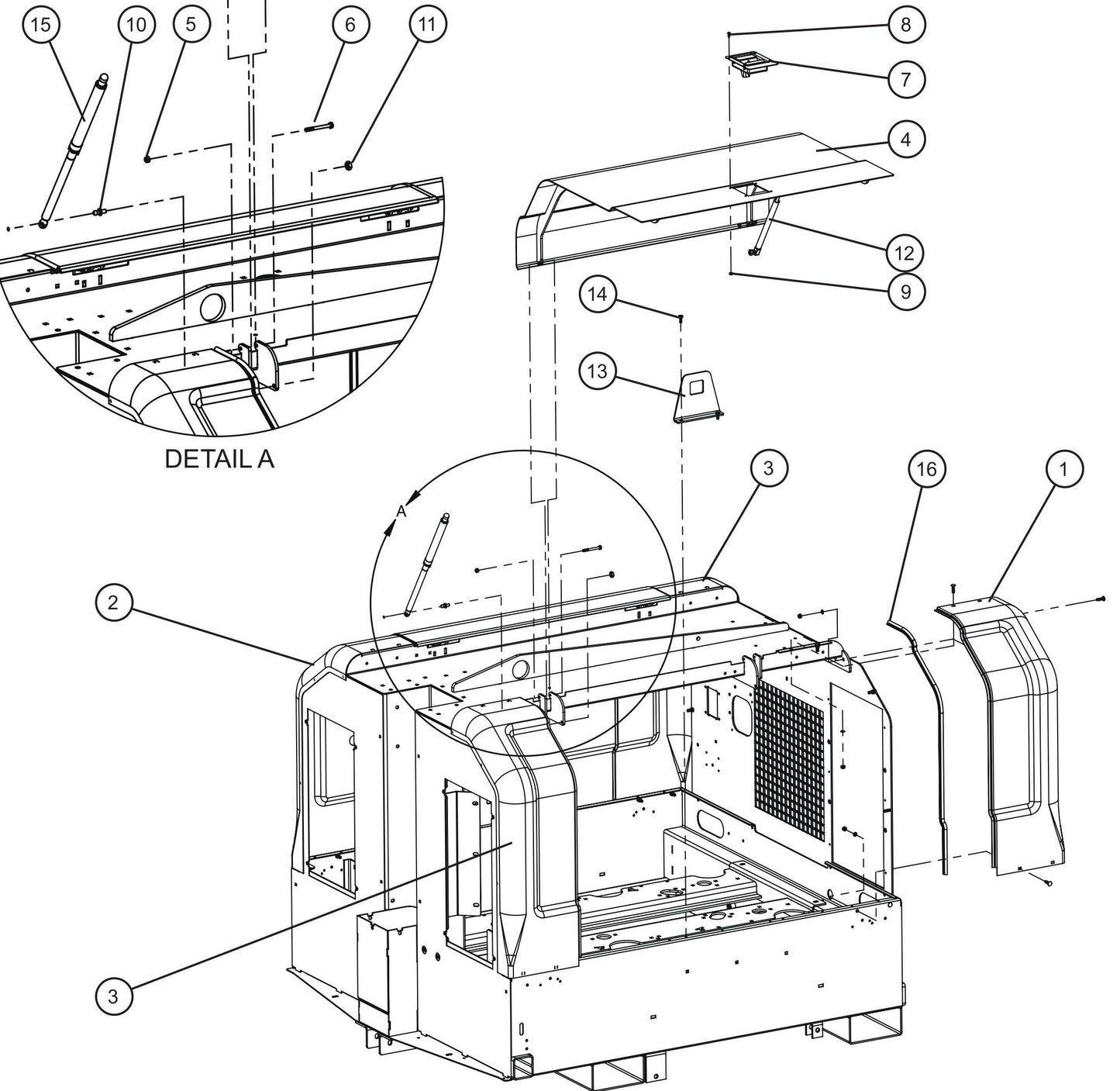 LD Series Maxi-Lite II-Outer Shell and Door Group (1 of 3) Assembly Parts By Allmand
