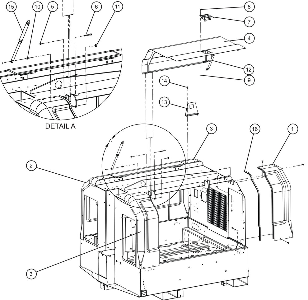 V-Series Maxi-Lite II Outer Shell and Door Group (1 of 3) Assembly Parts By Allmand