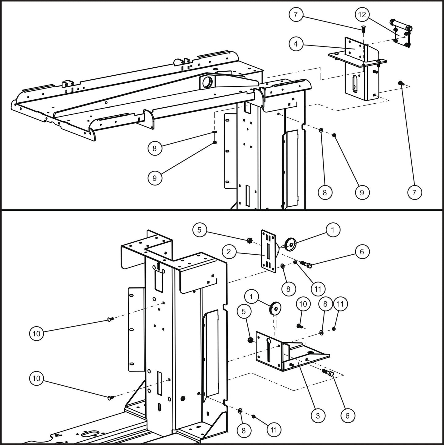 LD Series Maxi-Lite II-Laydown Tower Trailer Components Assembly Parts By Allmand
