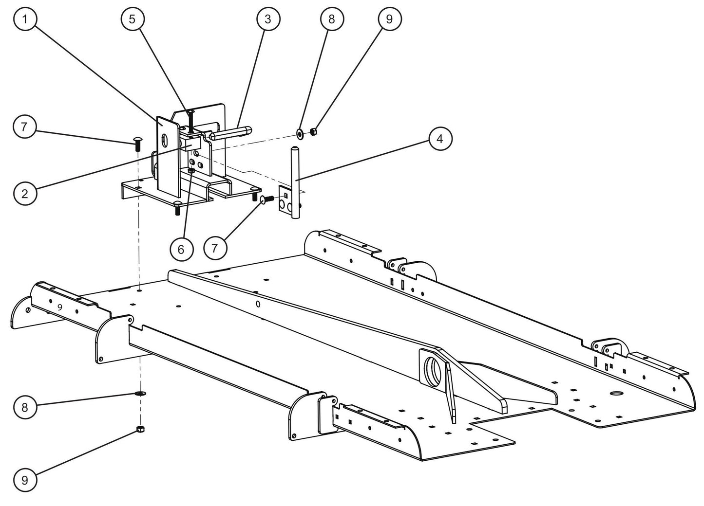 LD Series Maxi-Lite II-Laydown Tower Rear Support Assembly Parts By Allmand