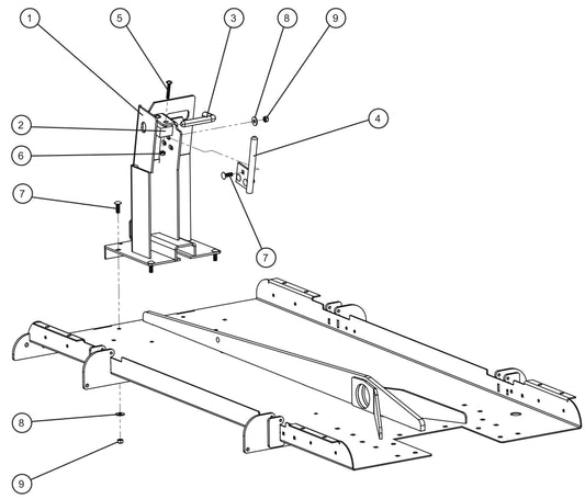 LD Series Maxi-Lite II-Laydown Tower Rear Extended Support Assembly Parts By Allmand