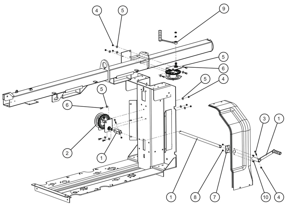 LD Series Maxi-Lite II-Laydown Tower Winch Group Assembly Parts By Allmand