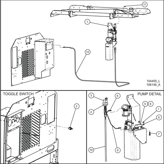 V-Series Maxi-Lite II Vertical Tower Trailer Components (1 of 2) Assembly Parts By Allmand