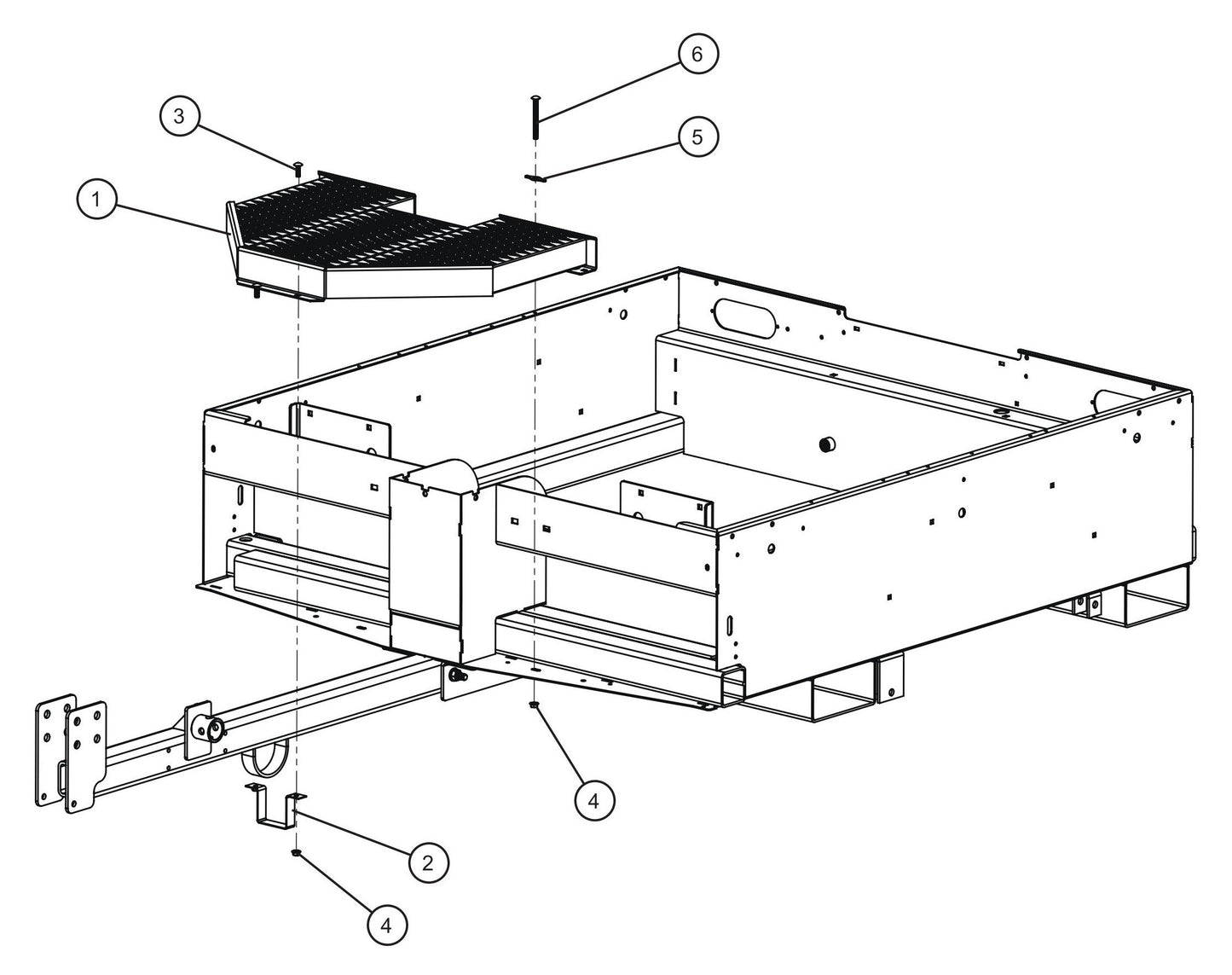 Maxi-Lite (SN 11-001672 to 11-999999) Tongue Platform Assembly Parts by Allmand