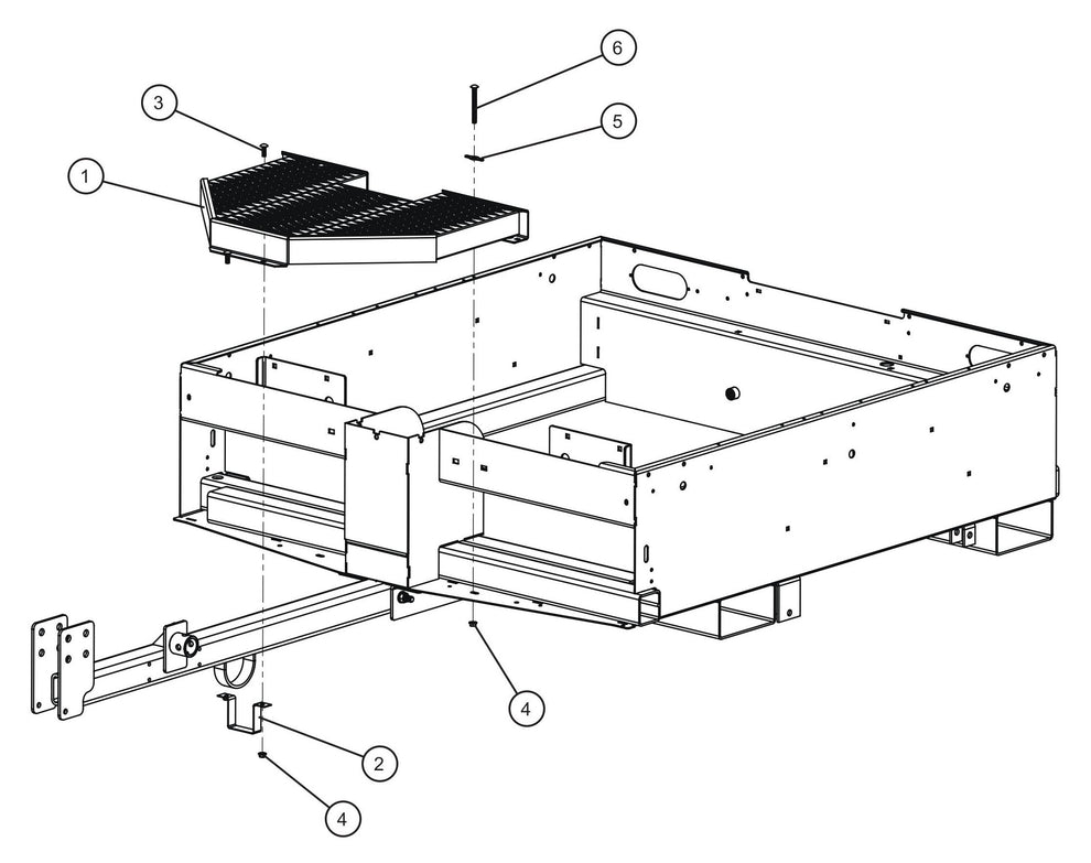 Maxi-Lite (SN 11-001672 to 11-999999) Tongue Platform Assembly Parts by Allmand