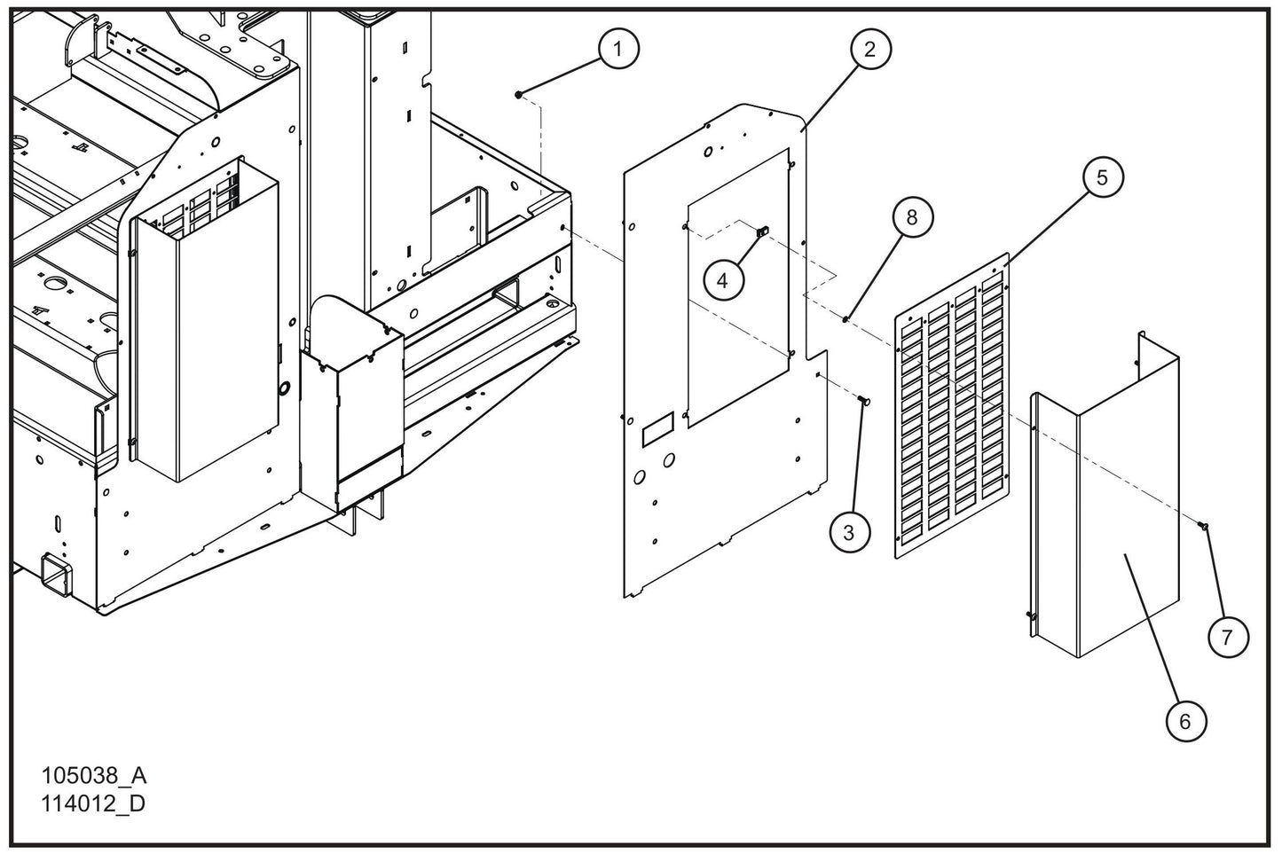 Maxi-Lite (SN 11-001672 to 11-999999) Front Panels with Standard Air Vent Deflectors Assembly Parts by Allmand