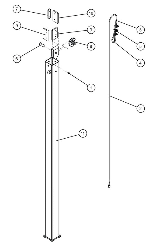 Maxi-Lite (SN 11-001672 to 11-999999) Vertical Tower Section 4 Assembly Parts by Allmand