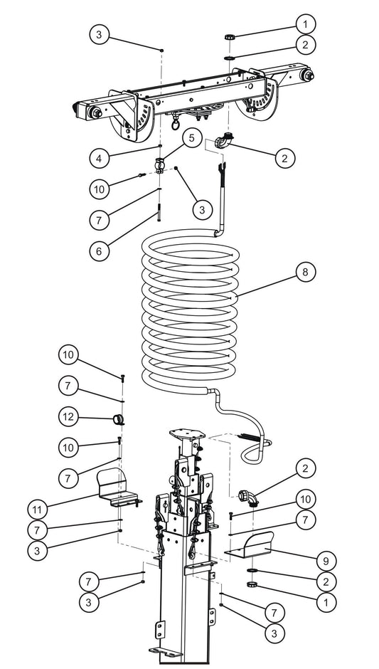 Maxi-Lite (SN 11-001672 to 11-999999) Vertical Tower 4-Light Nycoil Tower Cord Assembly Parts by Allmand