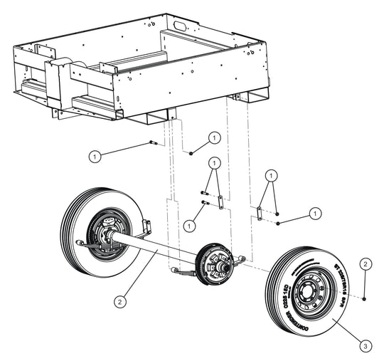 Maxi-Lite (SN 11-001672 to 11-999999) Axle and Wheels Assembly Parts by Allmand