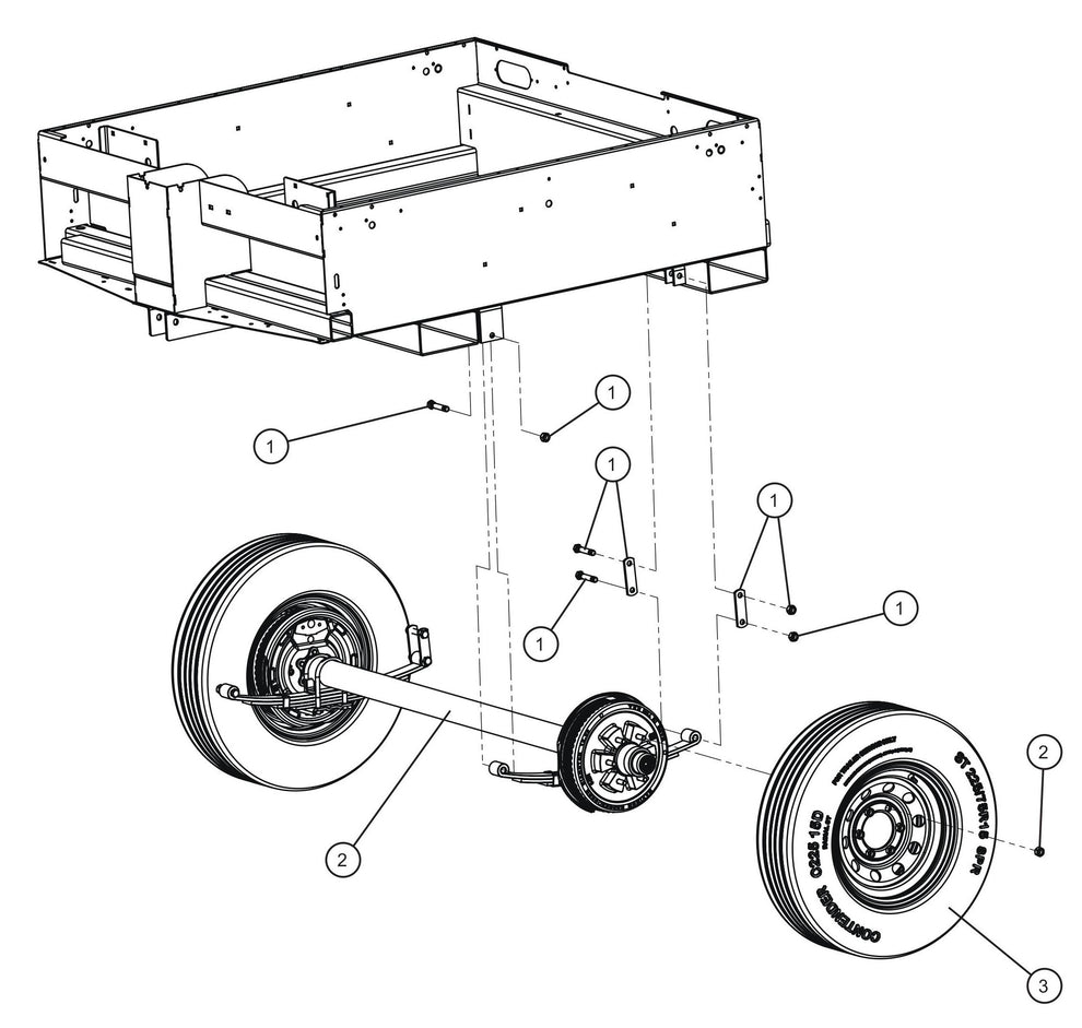 Maxi-Lite (SN 11-001672 to 11-999999) Axle and Wheels Assembly Parts by Allmand