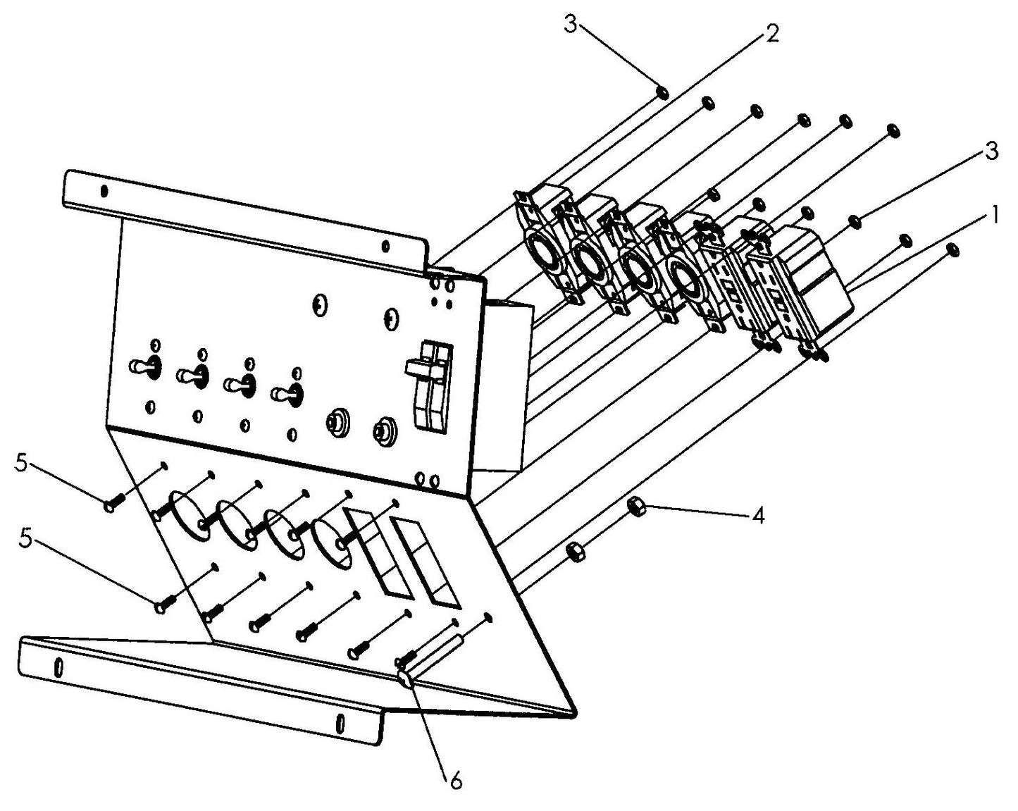 Maxi-Lite 15330 and 20330-Rear Outlet Panel (Canadian) Assembly-2 Parts By Allmand