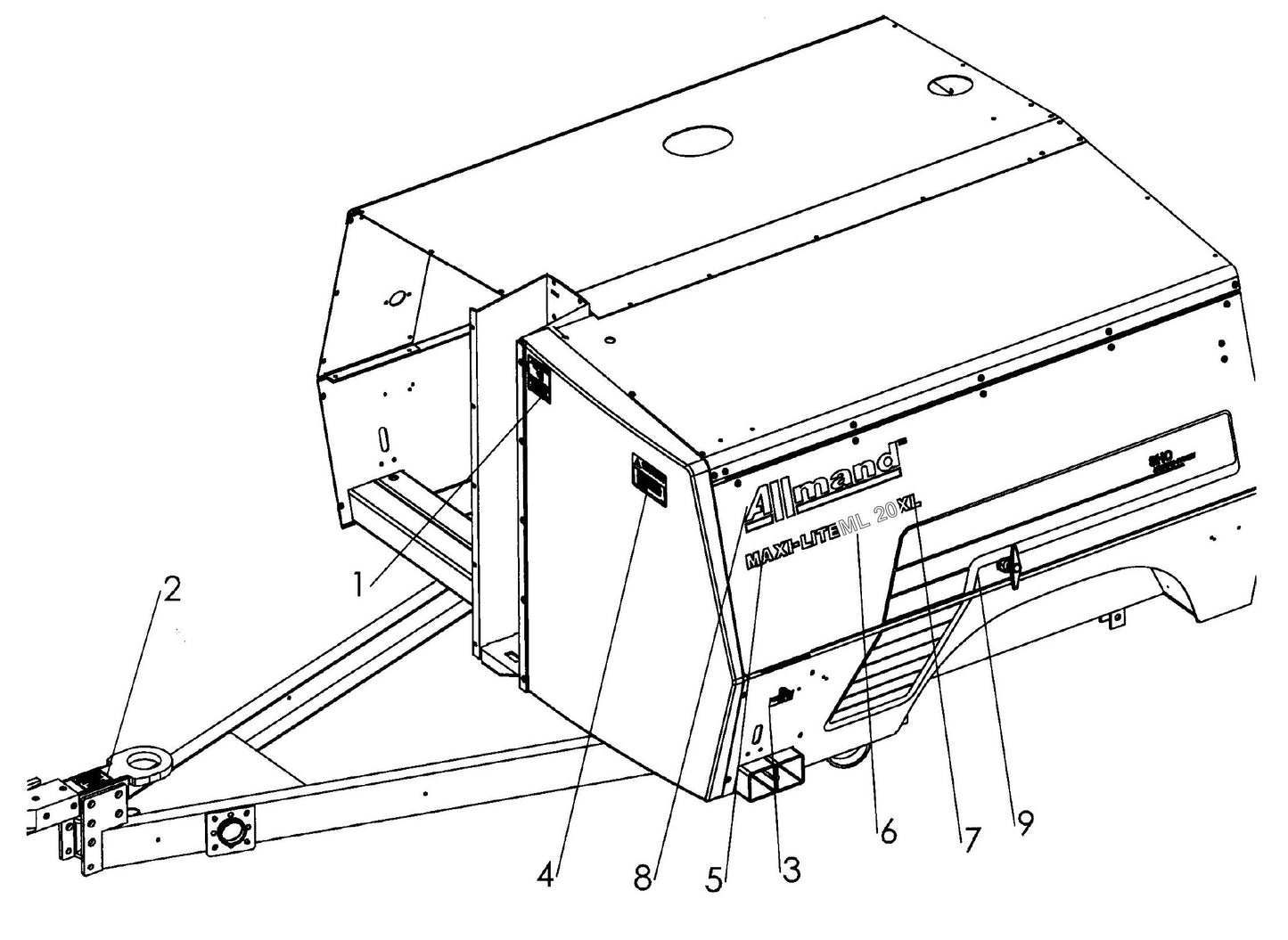 V-Series Maxi-Lite 15-20KW-Decal Placement Assembly-3 Parts By Allmand