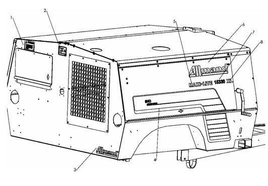 Maxi-Lite 15330 and 20330-Decal Placement Assembly-2 Parts By Allmand