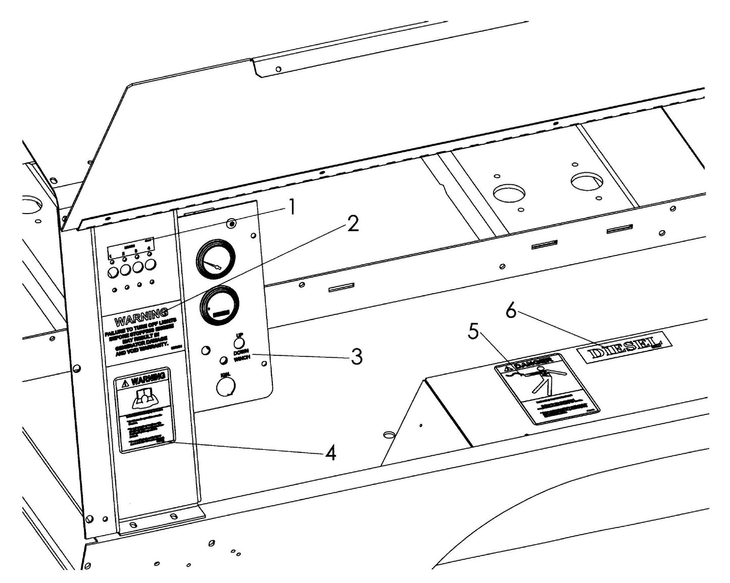 Maxi-Lite 15330 and 20330-Decal Placement Assembly-4 Parts By Allmand