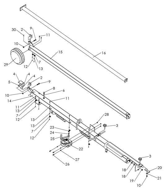 Maxi-Lite 15330 and 20330-Manual Winch Tower Assembly Parts By Allmand