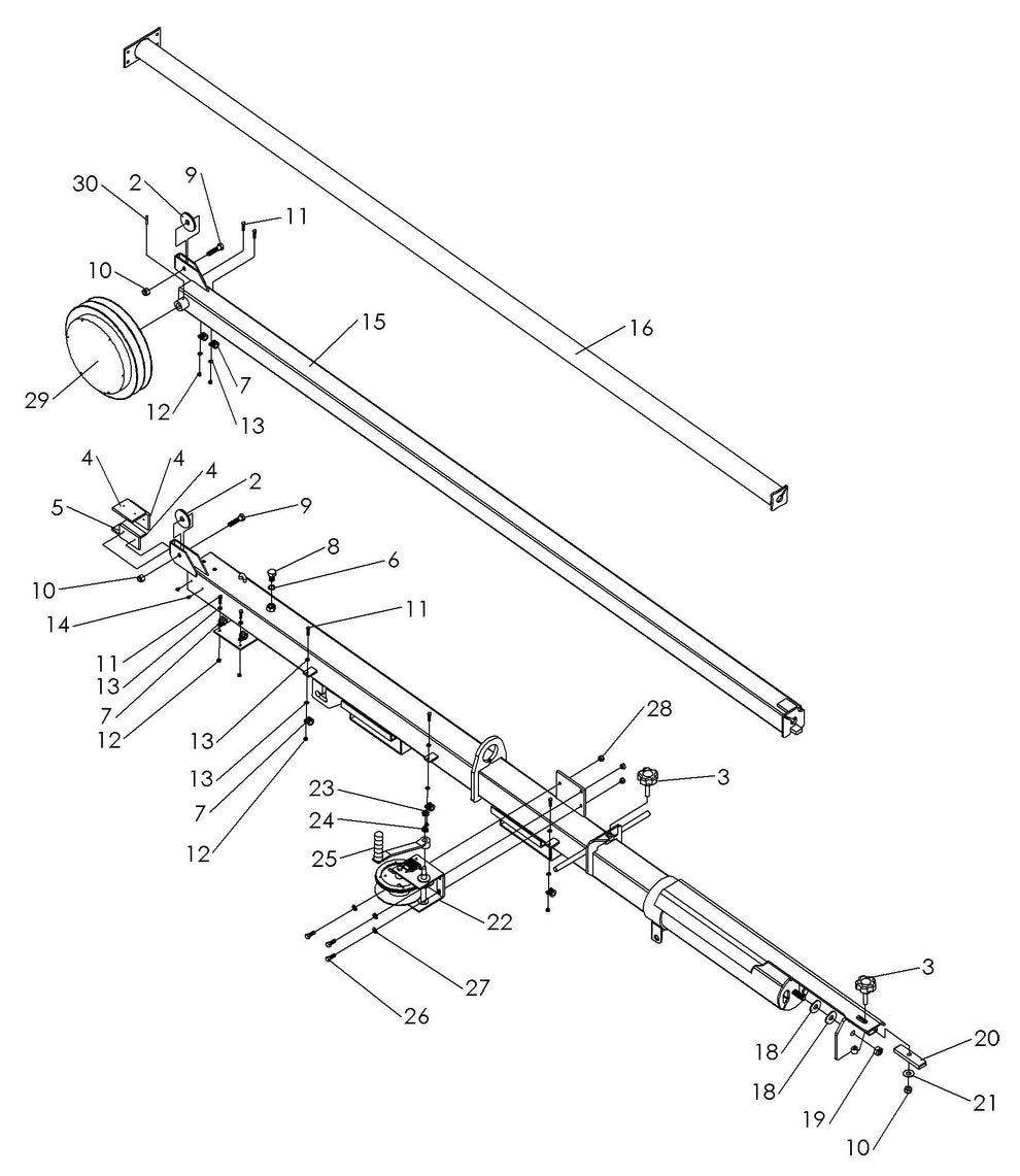 Maxi-Lite 15330 and 20330-Manual Winch Tower Assembly Parts By Allmand