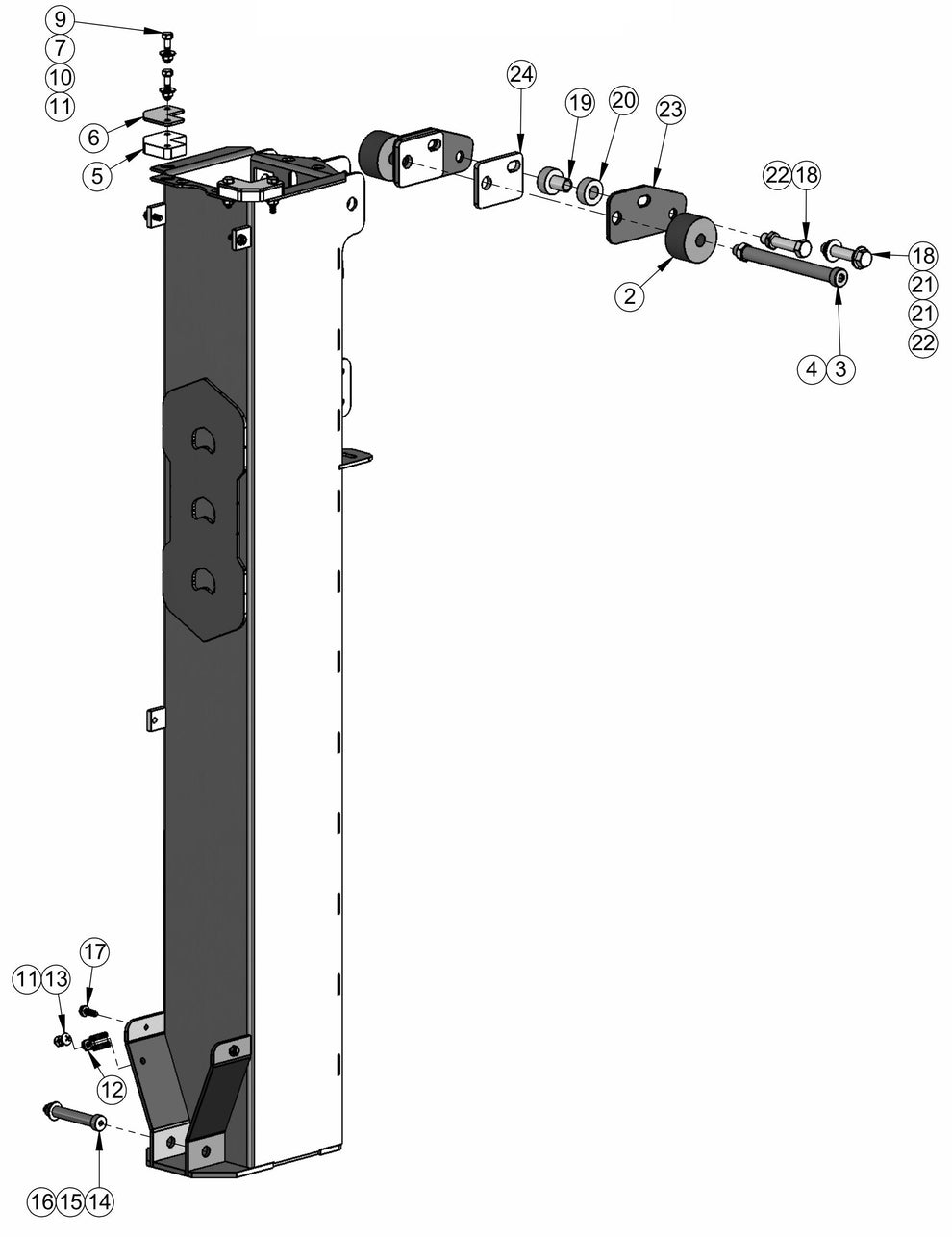 V-Series Maxi-Lite 15-20KW-Hydraulic Tower Sections-1 Assembly Parts by Allmand