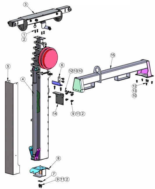 V-Series Maxi-Lite 15-20KW-Tower And Lift Arm Assembly Parts By Allmand