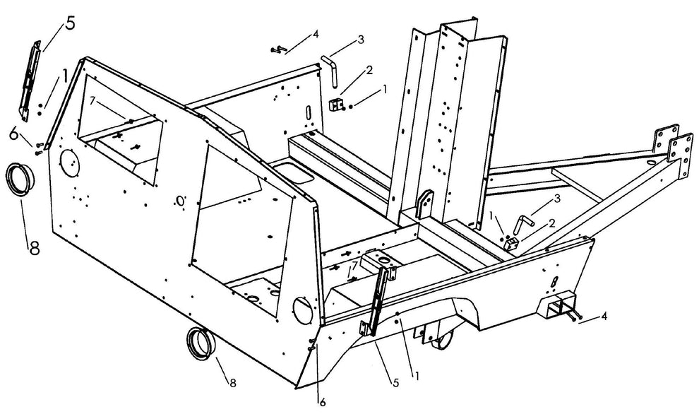 Maxi-Lite 15330 and 20330-Taillights, Door Props and Outrigger Locks Assembly Parts By Allmand