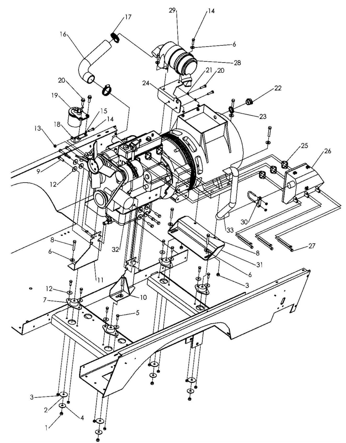 Maxi-Lite 15330 and 20330-Kubota V2203 Engine/Generator Set Assembly Parts By Allmand