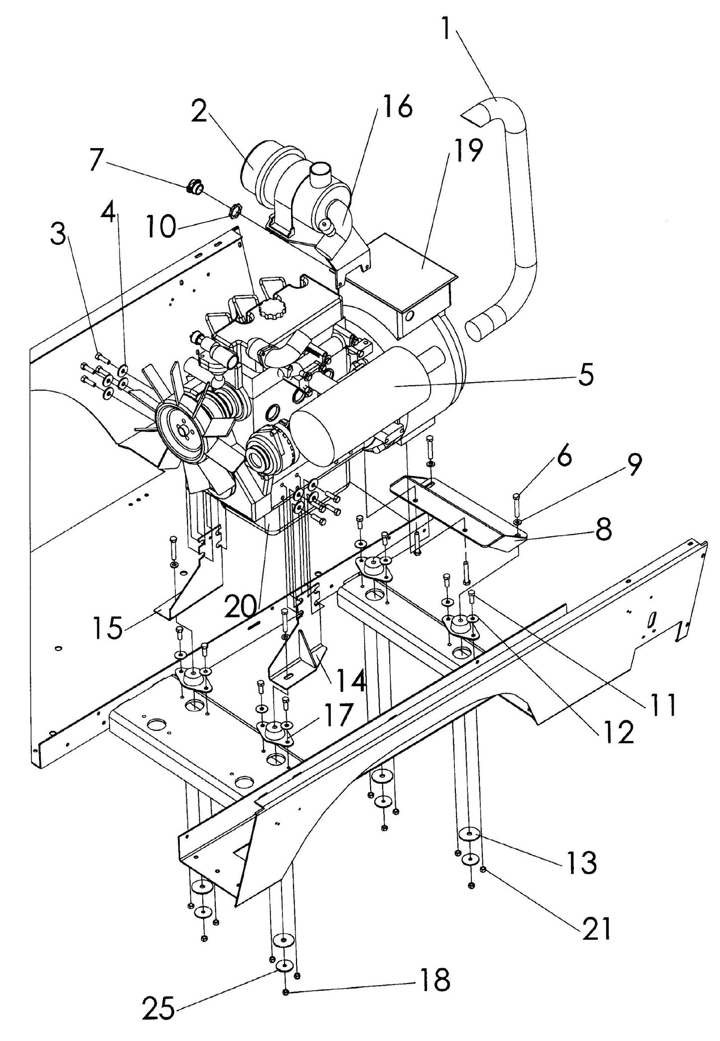 V-Series Maxi-Lite 15-20KW-Isuzu 4LE Engine/Generator Set Assembly Parts By Allmand