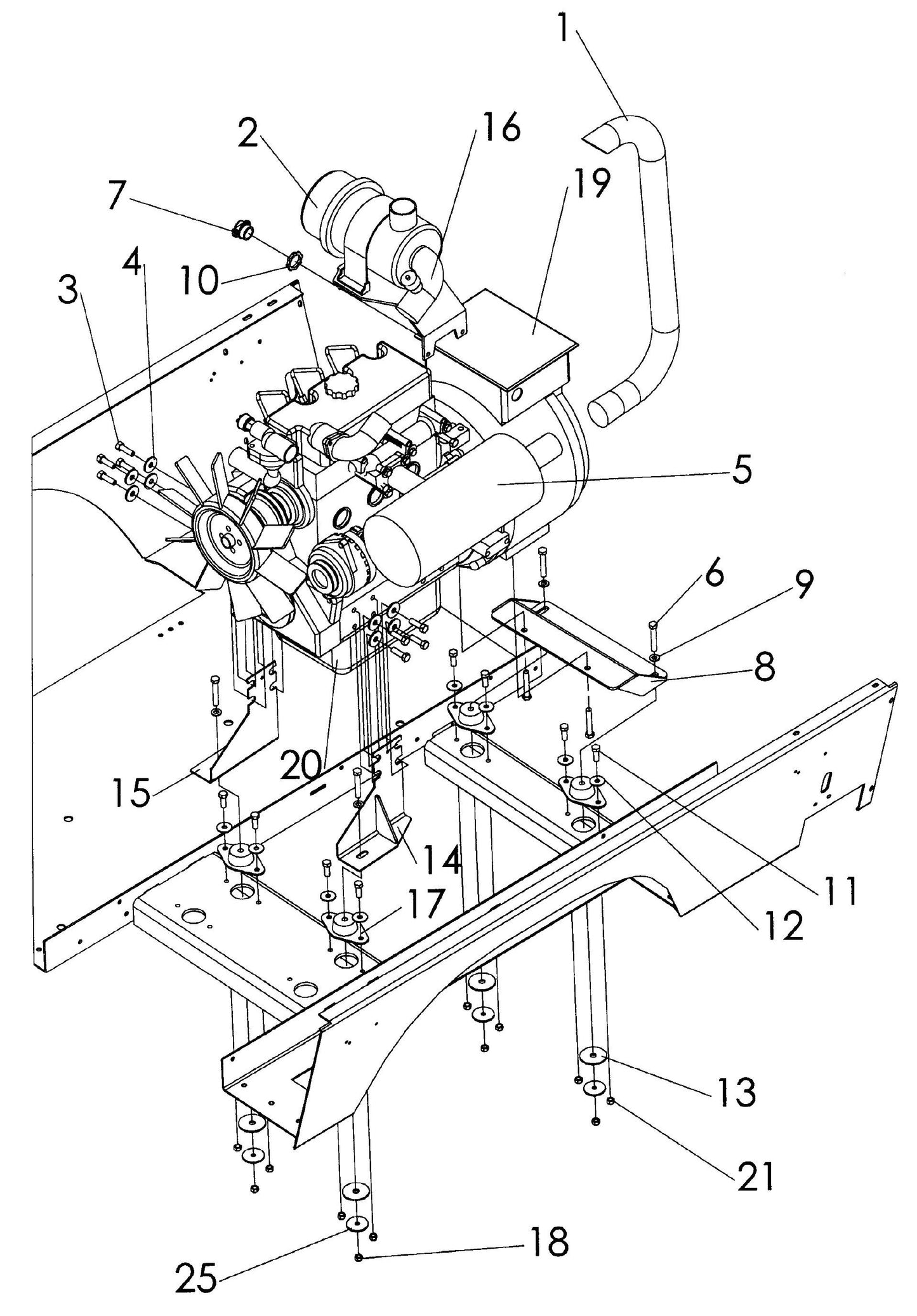 Maxi-Lite 15330 and 20330-Isuzu 4LE Engine/Generator Set Assembly Parts By Allmand