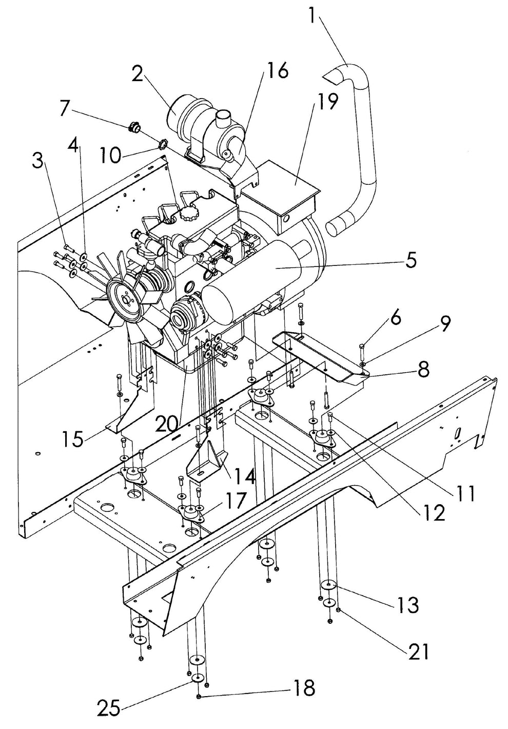 Maxi-Lite 15330 and 20330-Isuzu 4LE Engine/Generator Set Assembly Parts By Allmand