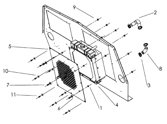 V-Series Maxi-Lite 15-20KW-Kubota Radiator And Mounting Plate Assembly Parts By Allmand