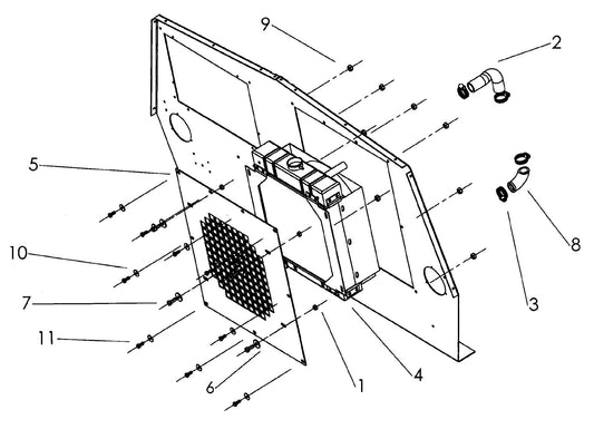 Maxi-Lite 15330 and 20330-Kubota Radiator and Mounting Plate Assembly Parts By Allmand