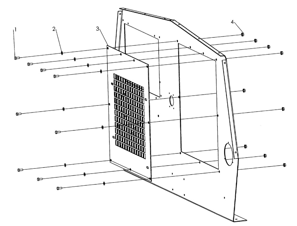 V-Series Maxi-Lite 15-20KW-Isuzu Radiator Mounting Plate Assembly Parts By Allmand