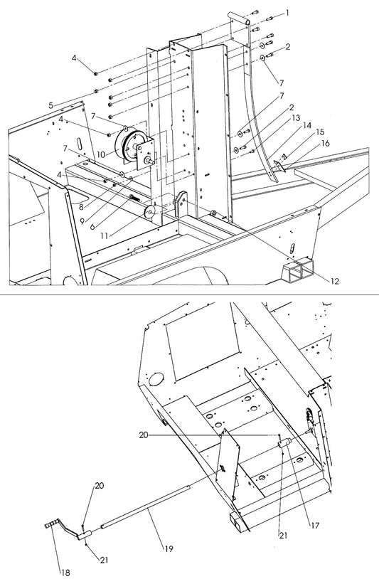 Maxi-Lite 15330 and 20330-Manual Winch and Tower Support Assembly Parts By Allmand