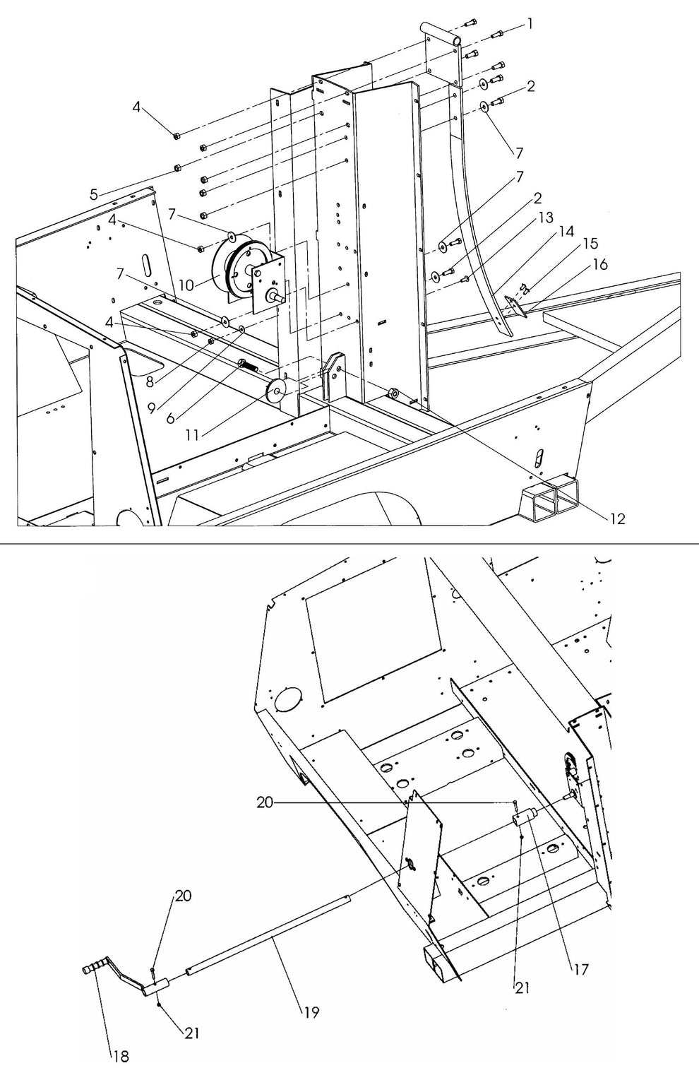 Maxi-Lite 15330 and 20330-Manual Winch and Tower Support Assembly Parts By Allmand