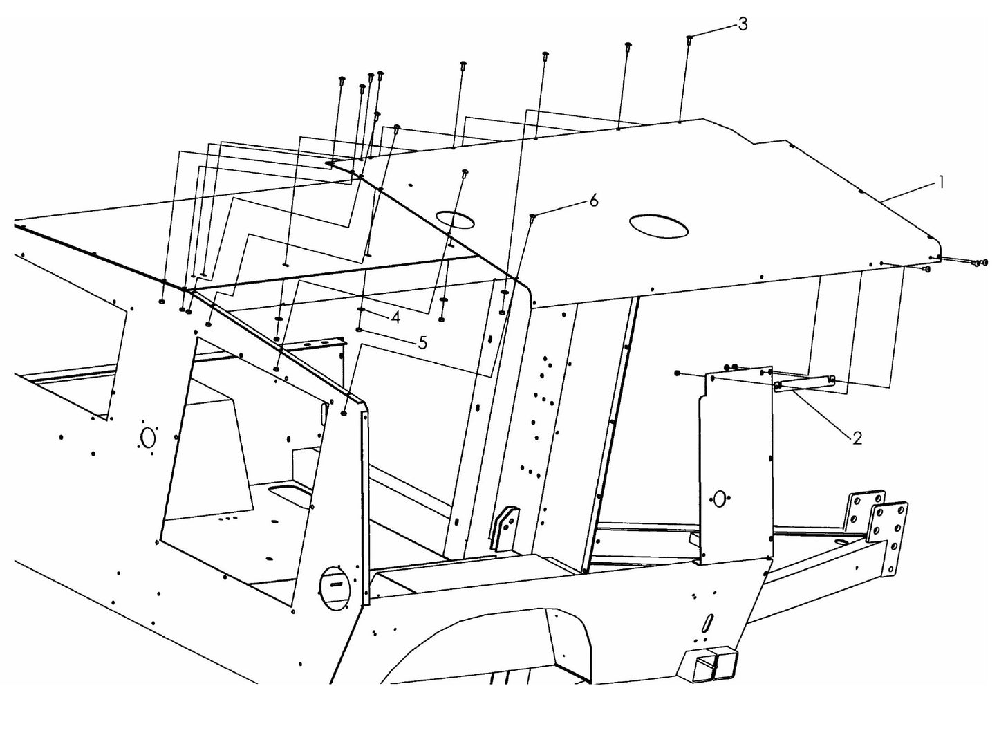 V-Series Maxi-Lite 15-20KW-Right Roof Panel Assembly Parts By Allmand