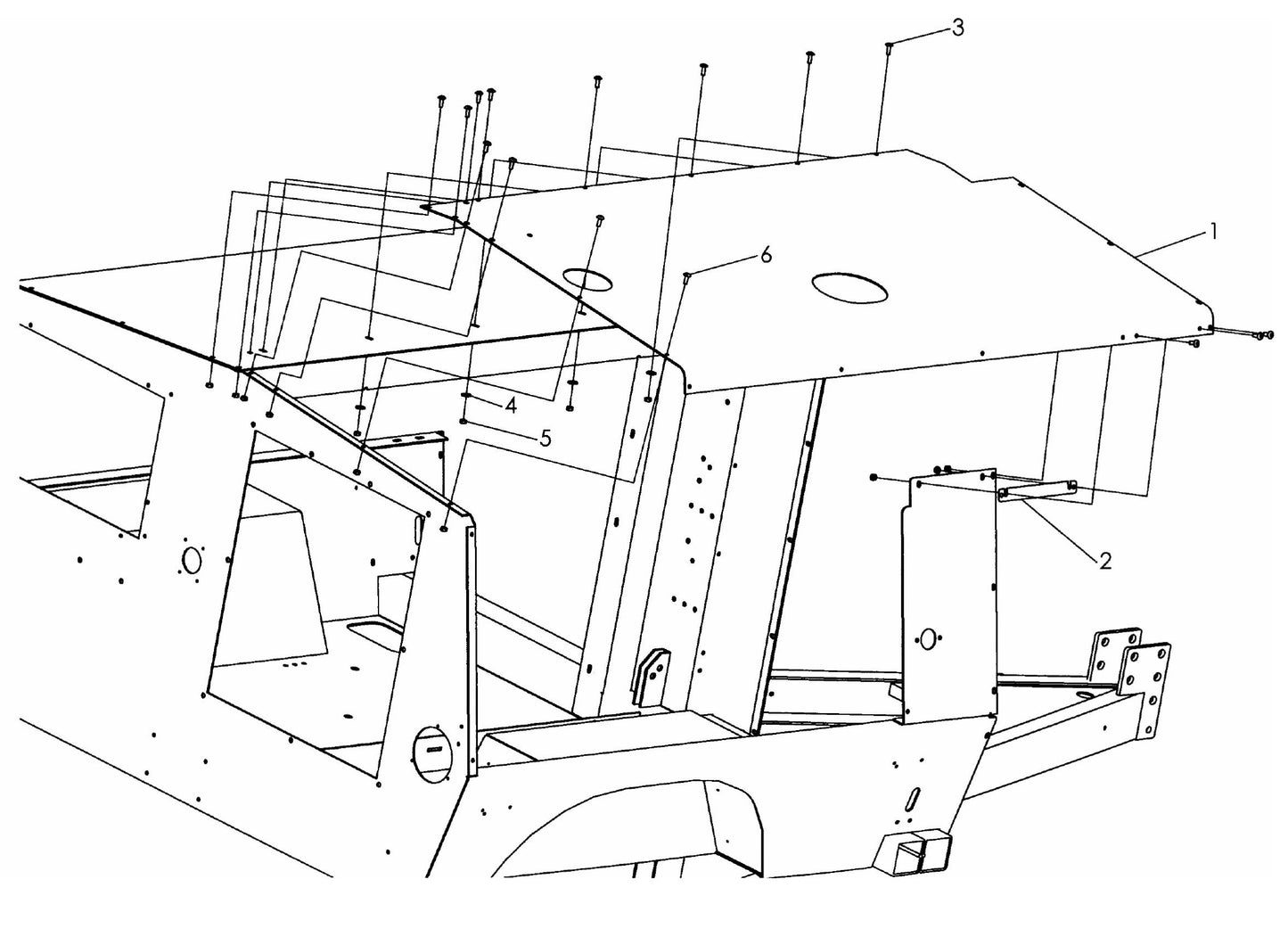 Maxi-Lite 15330 and 20330-Right Roof Panel Assembly Parts By Allmand