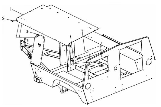 Maxi-Lite 15330 and 20330-Left Roof Panel Assembly Parts By Allmand