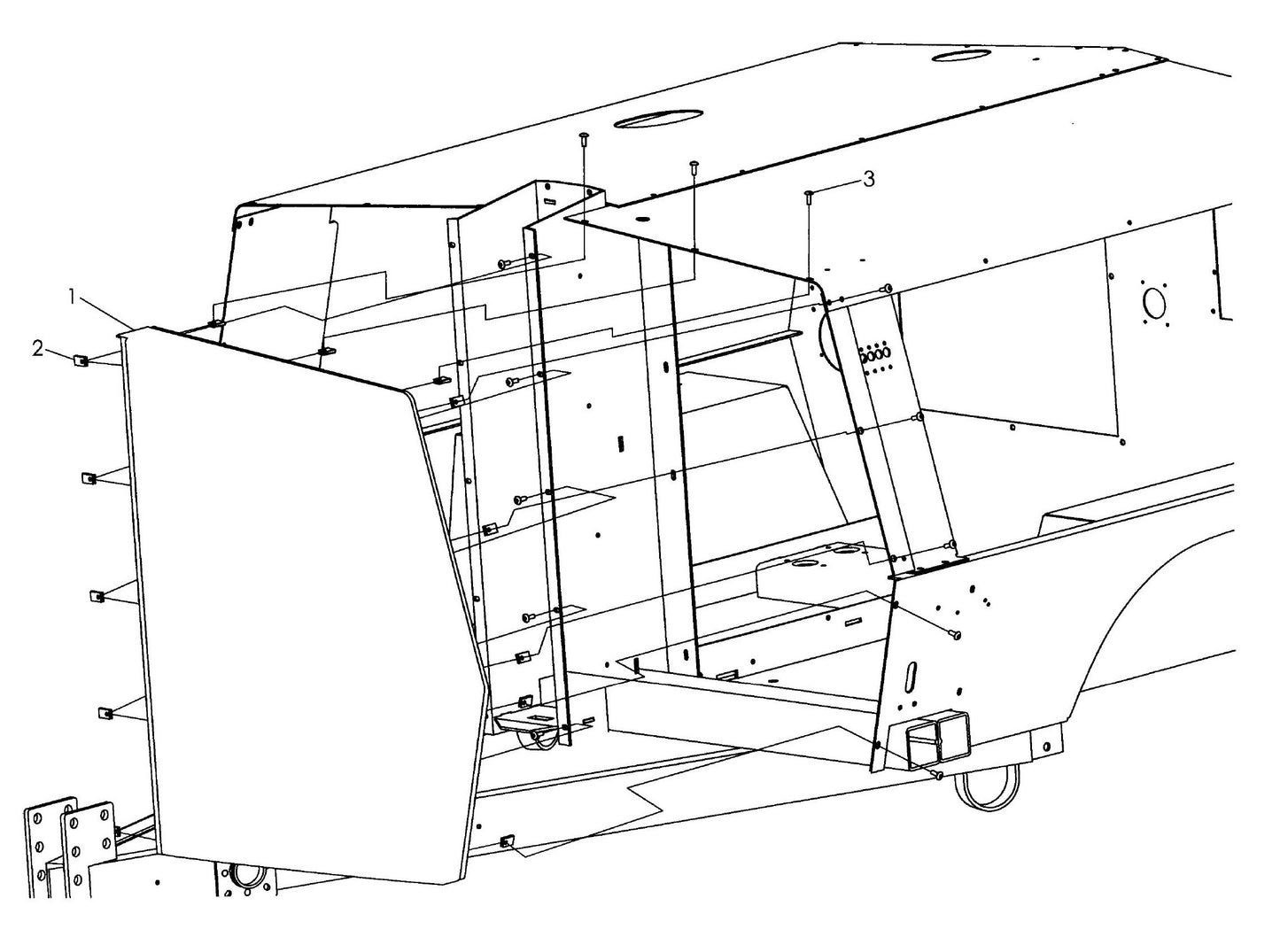 V-Series Maxi-Lite 15-20KW-Left Front Panel Assembly Parts By Allmand