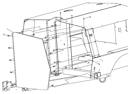 Maxi-Lite 15330 and 20330-Left Front Panel Assembly Parts By Allmand