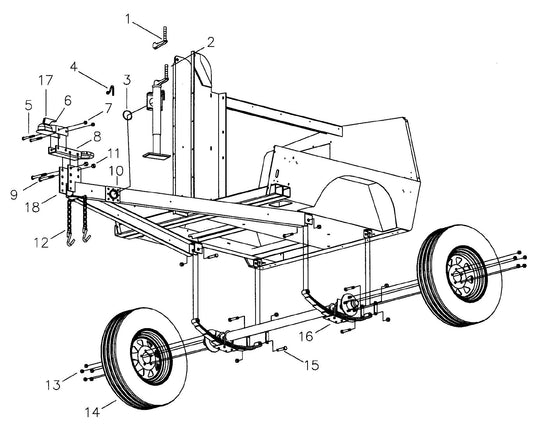 Maxi-Lite Hydraulic Tower-Axle Assembly,Hitch Assembly and Tongue Jack Assembly Parts By Allmand