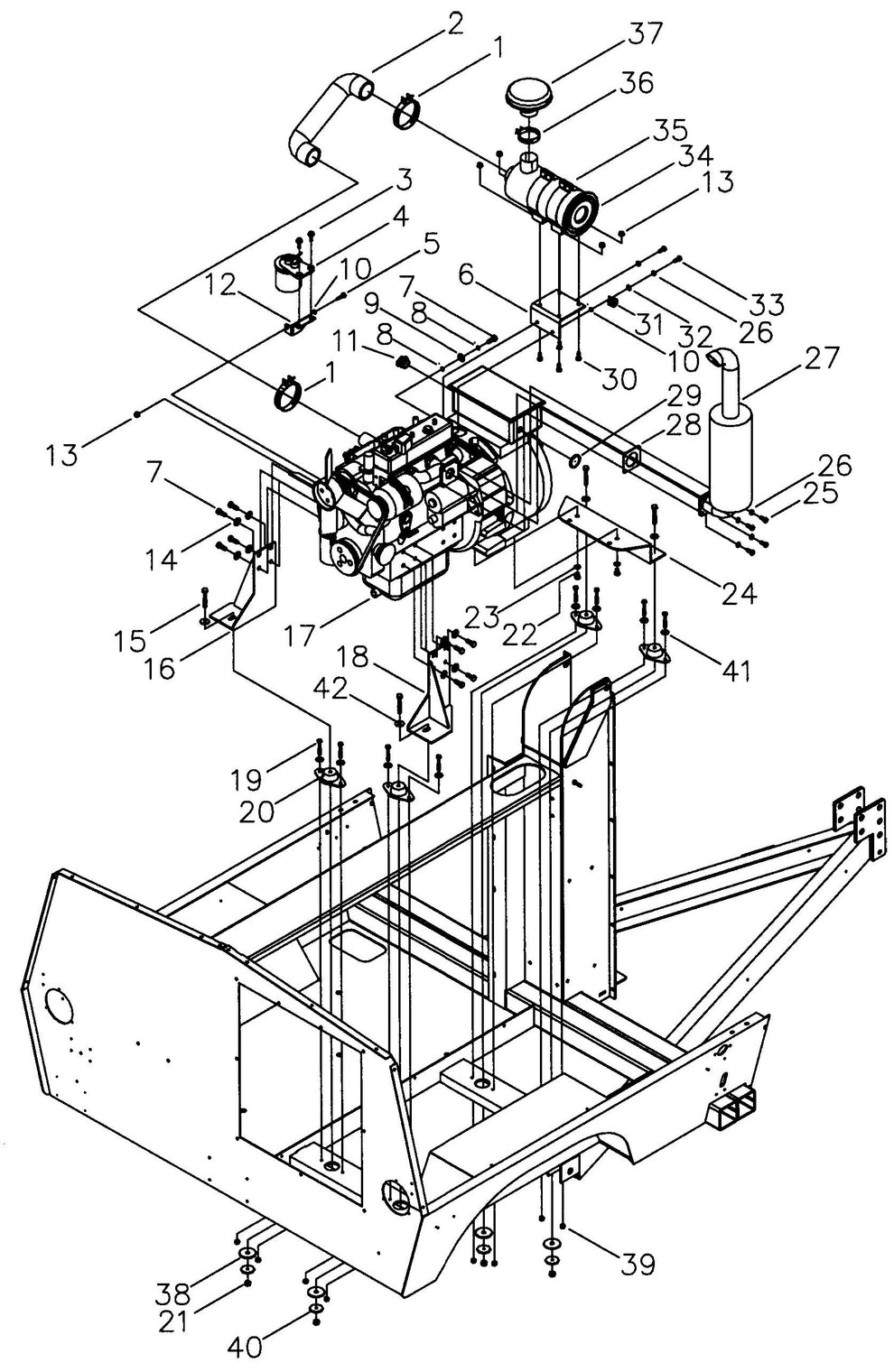 Maxi-Lite Hydraulic Tower-Kubota/Perkins Engine/Generator Set Assembly-1 Parts By Allmand