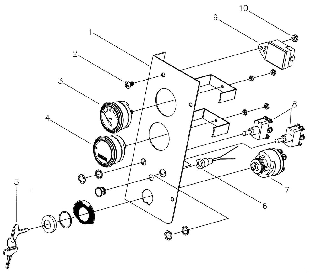 Maxi-Lite Hydraulic Tower Kubota/ Perkins Engine DC Gauge Panel Assembly Parts By Allmand