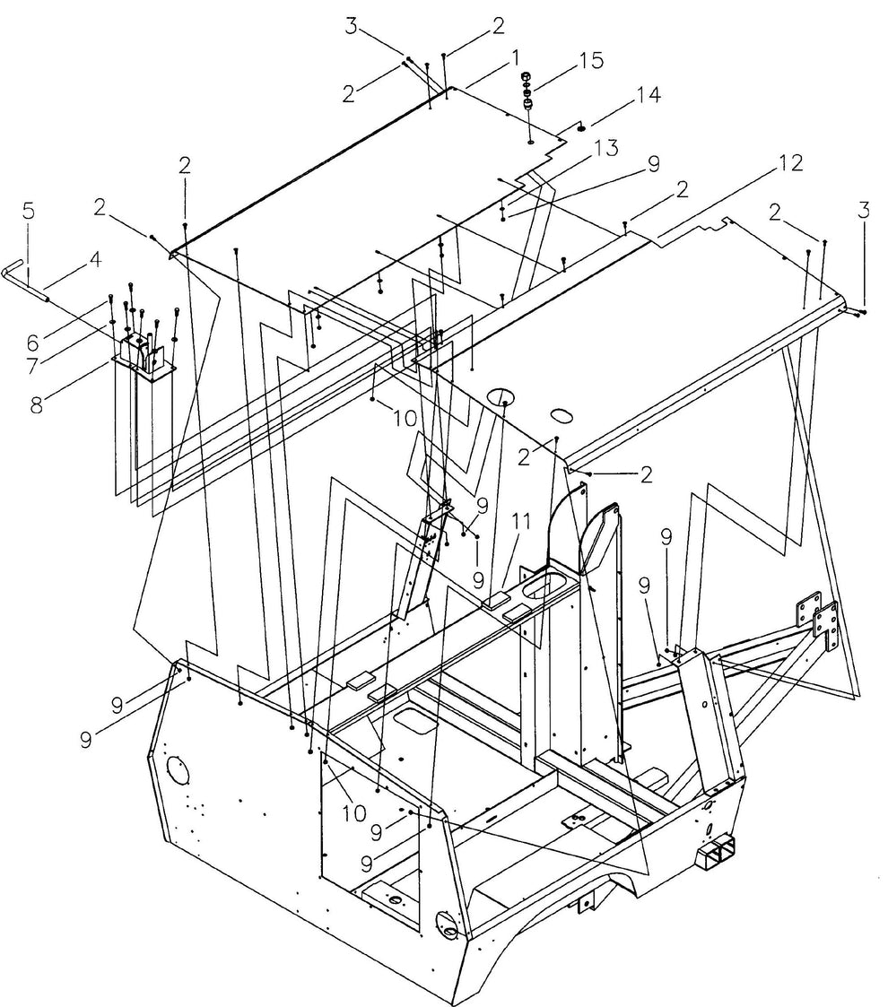 Maxi-Lite Hydraulic Tower-Roof Panel and Rear Tower Support Assembly Parts By Allmand