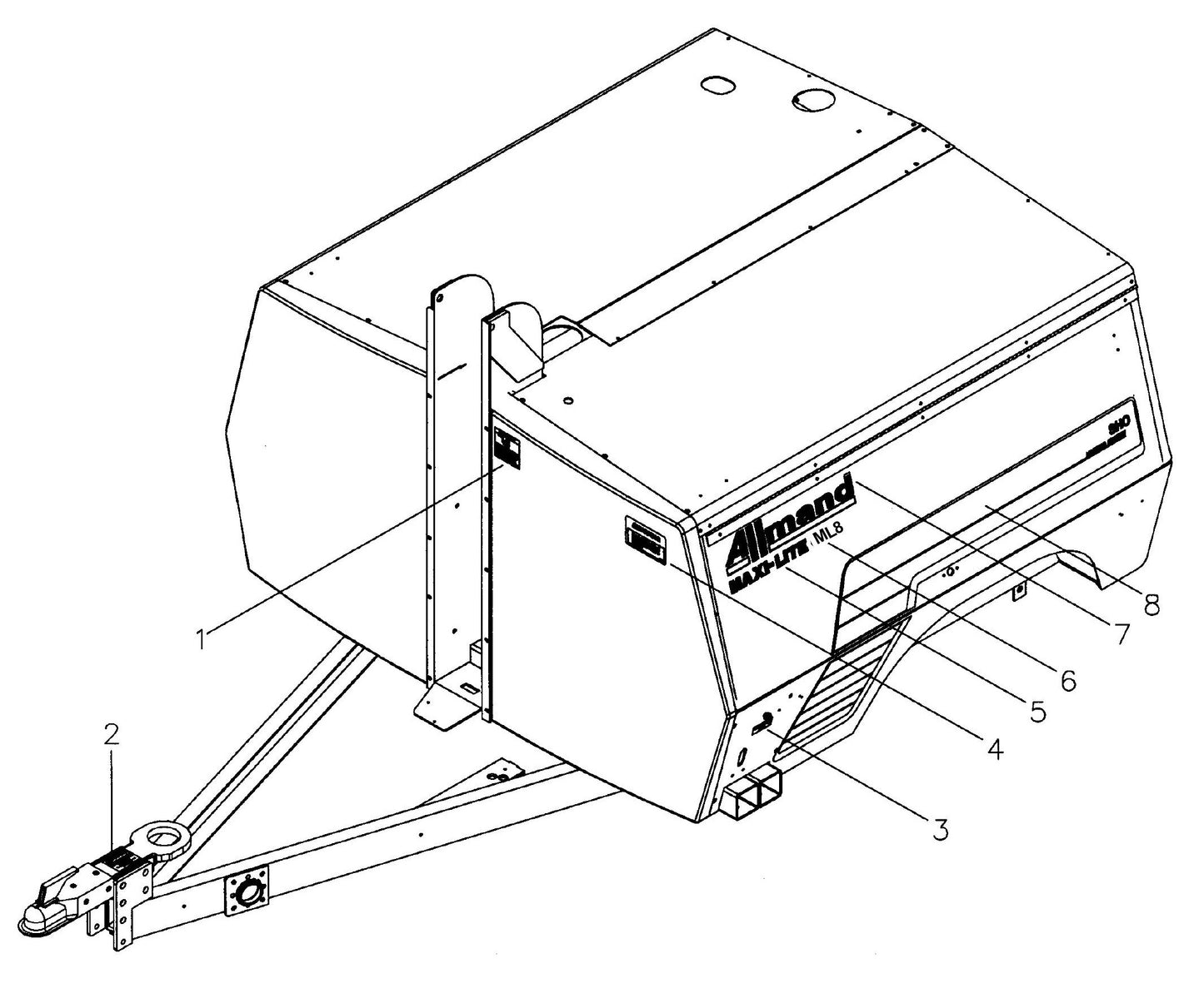 Maxi-Lite Hydraulic Tower-Decal Placement Assembly-3 Parts By Allmand